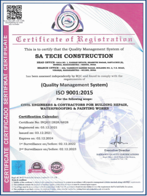 Quality certification of construction service